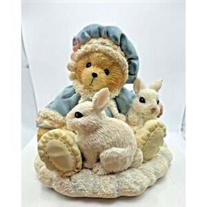 Cherished Teddies SONJA 1994 "Holiday Cuddles" 622818 Bear with Bunnies‎